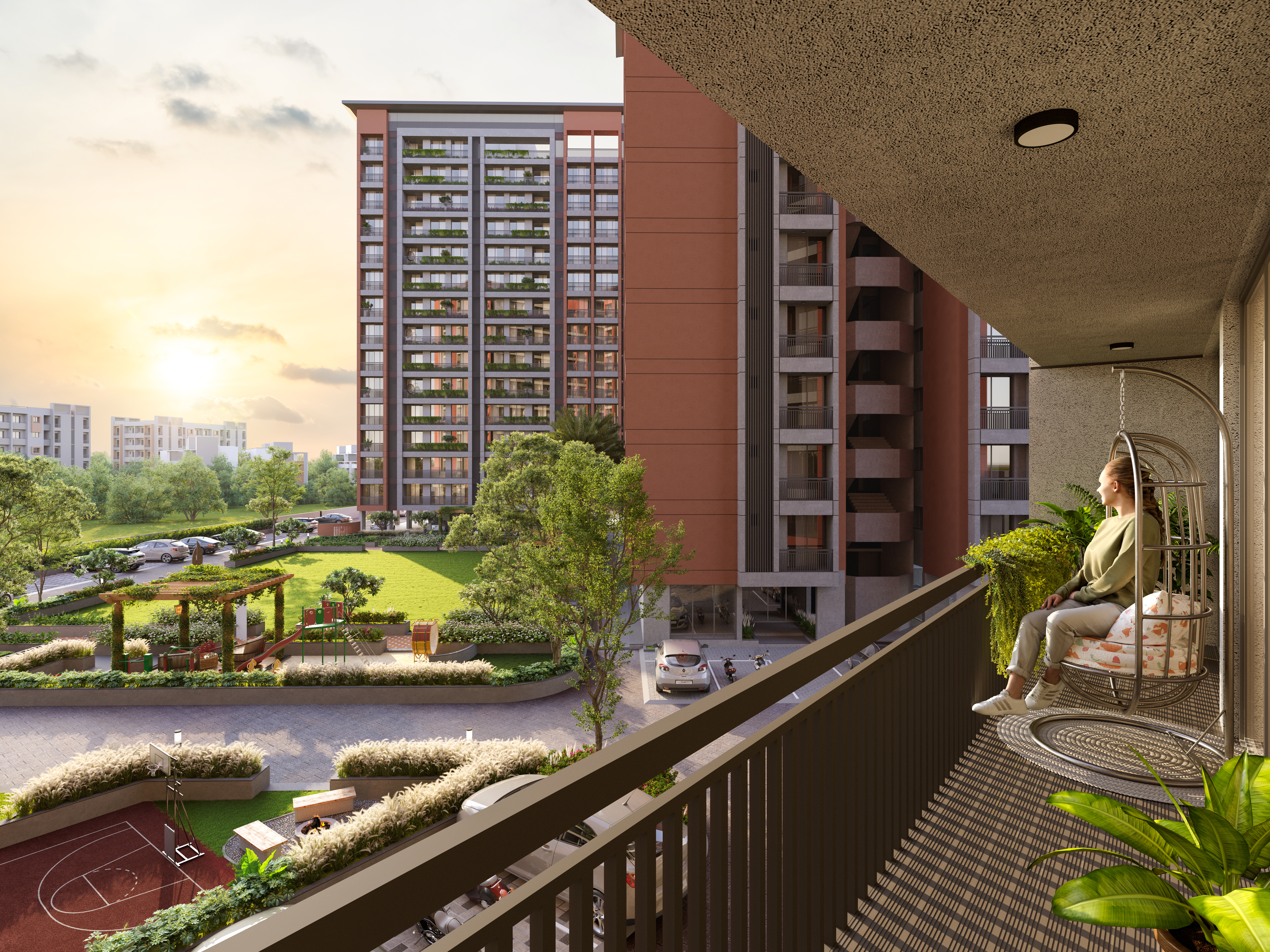 Sarthi Heights luxury balcony lifestyle view Ankleshwar